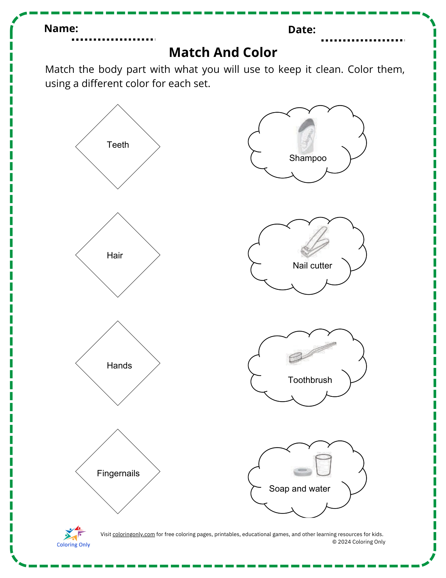 free printable color worksheet