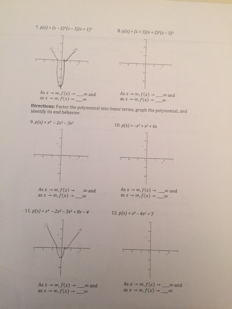 graphing polynomials worksheet