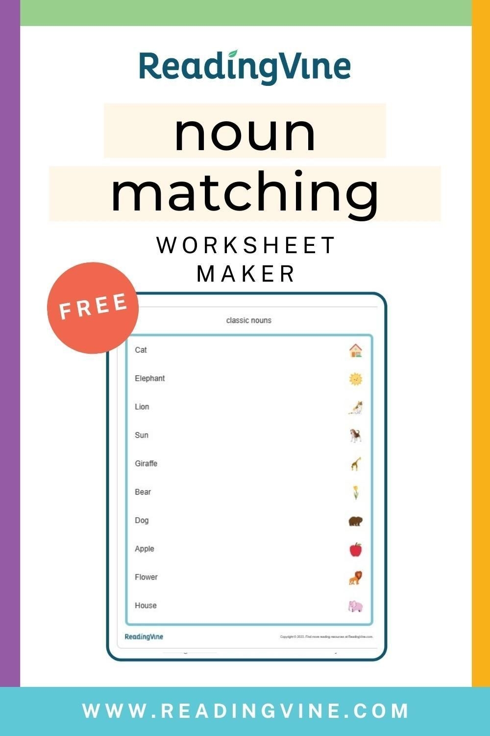 matching worksheet maker