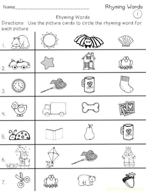 Matching Rhyming Words Worksheet For Kindergarten K5 Learning 