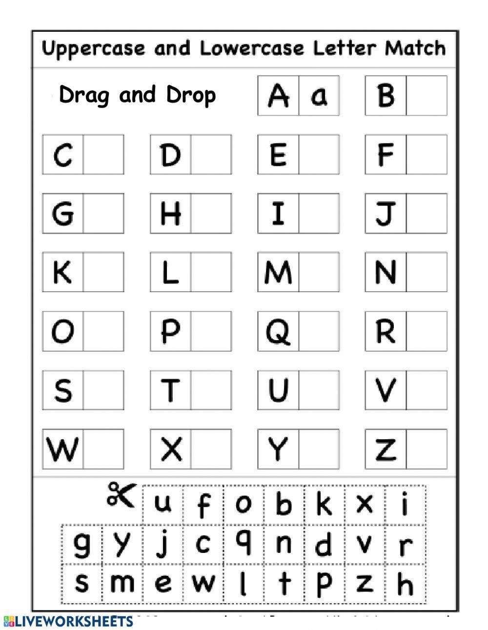Matching Uppercase And Lowercase Letters Worksheet Free Printable 