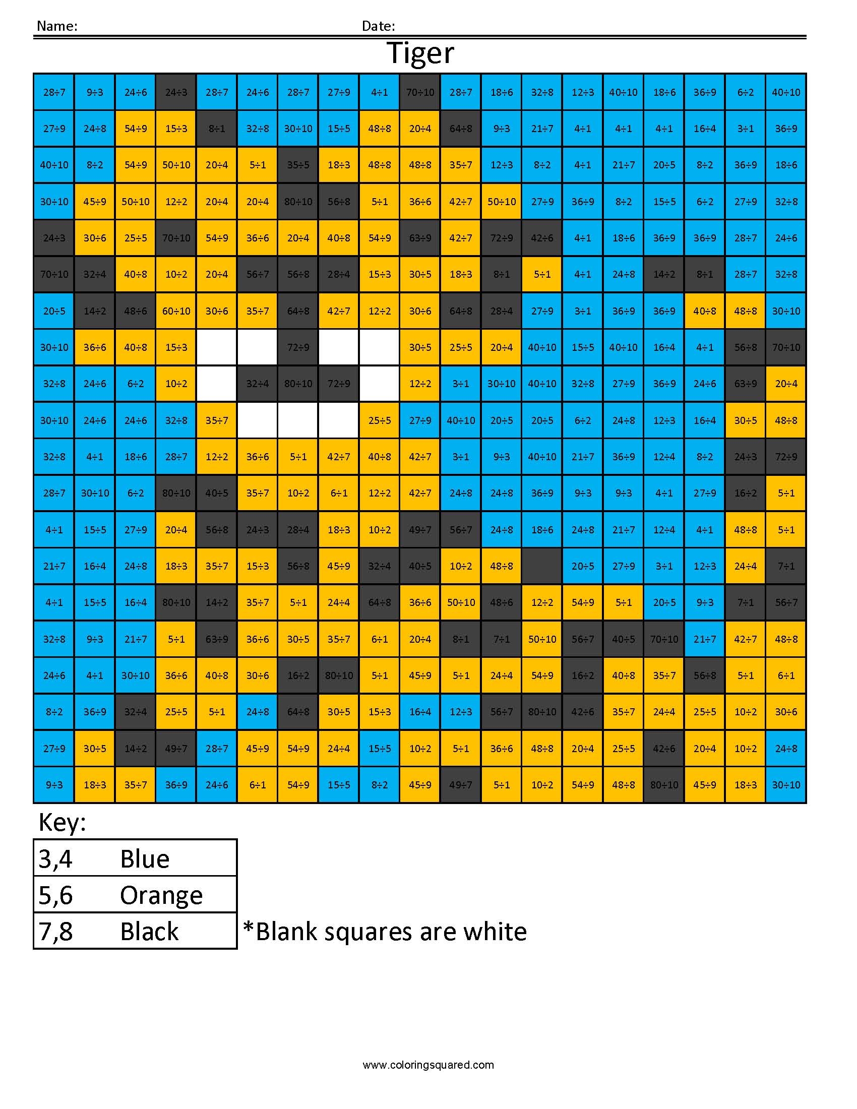 Math Coloring Page Coloring Squared Division Hard Coloring Squared
