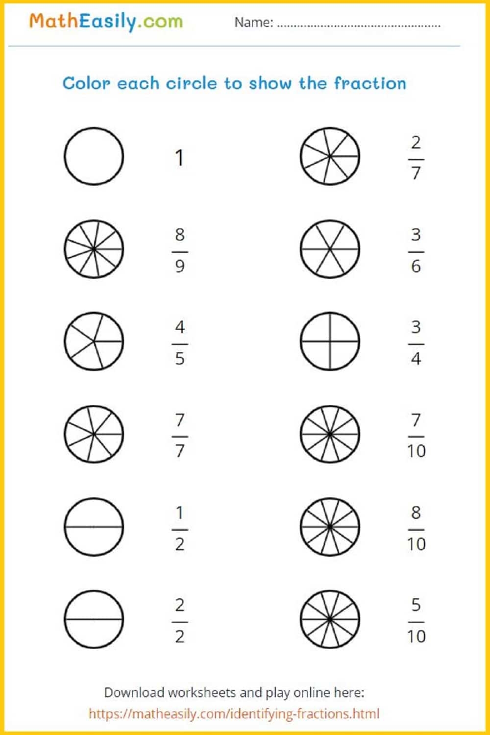 math fraction worksheets
