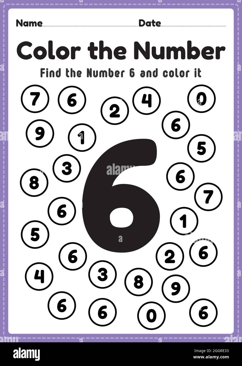 Mathematics Preschool Number 6 Worksheet Worksheets Library