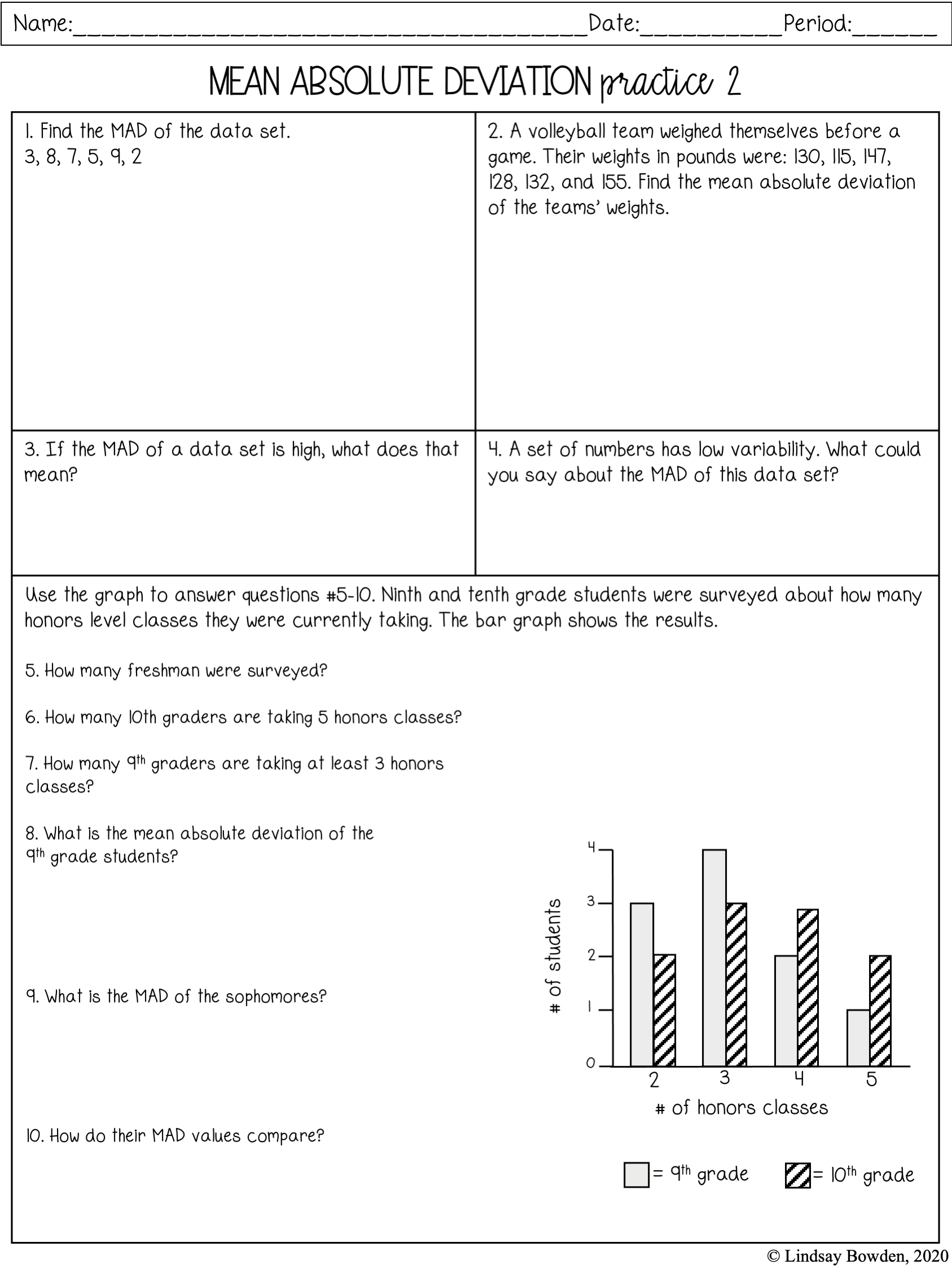Mean Absolute Deviation Worksheet PDF 50 OFF