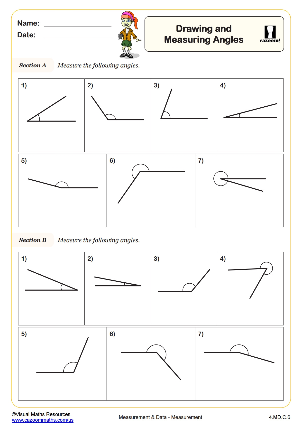 Measuring Angles Worksheets Library