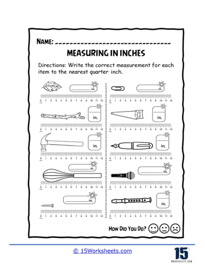 Measuring Inches Worksheets 15 Worksheets Worksheets Library