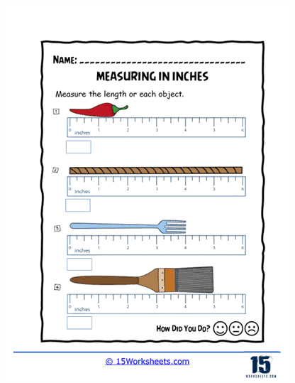 measuring in inches worksheet