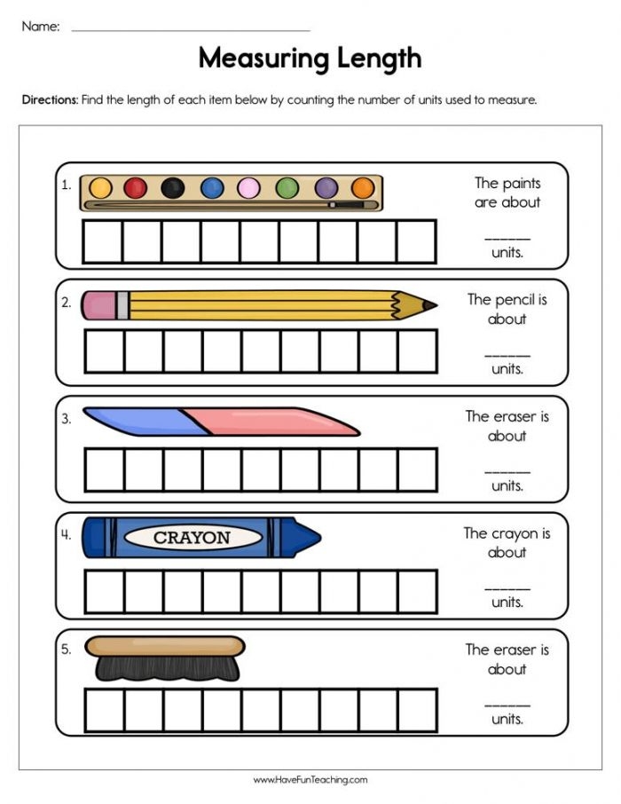 measurement worksheets for 1st grade