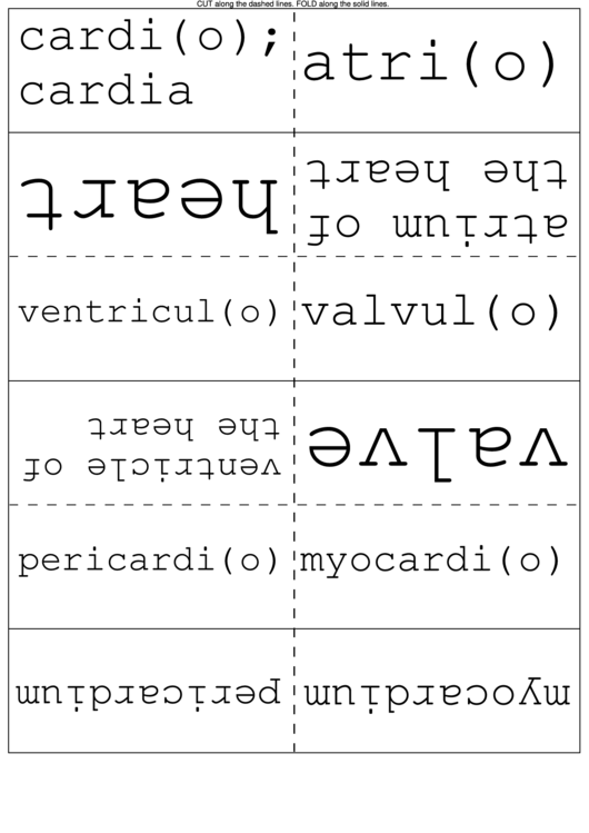 Medical Latin Flash Cards Printable Pdf Download