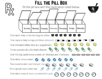 Medication Management Fill The Pill Box Digital And Printable TPT 