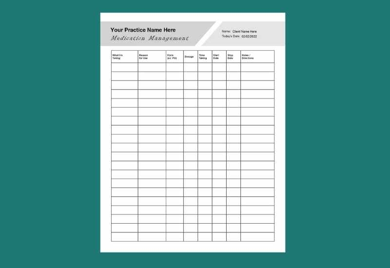 Medication Management Worksheet PDF Worksheets Library