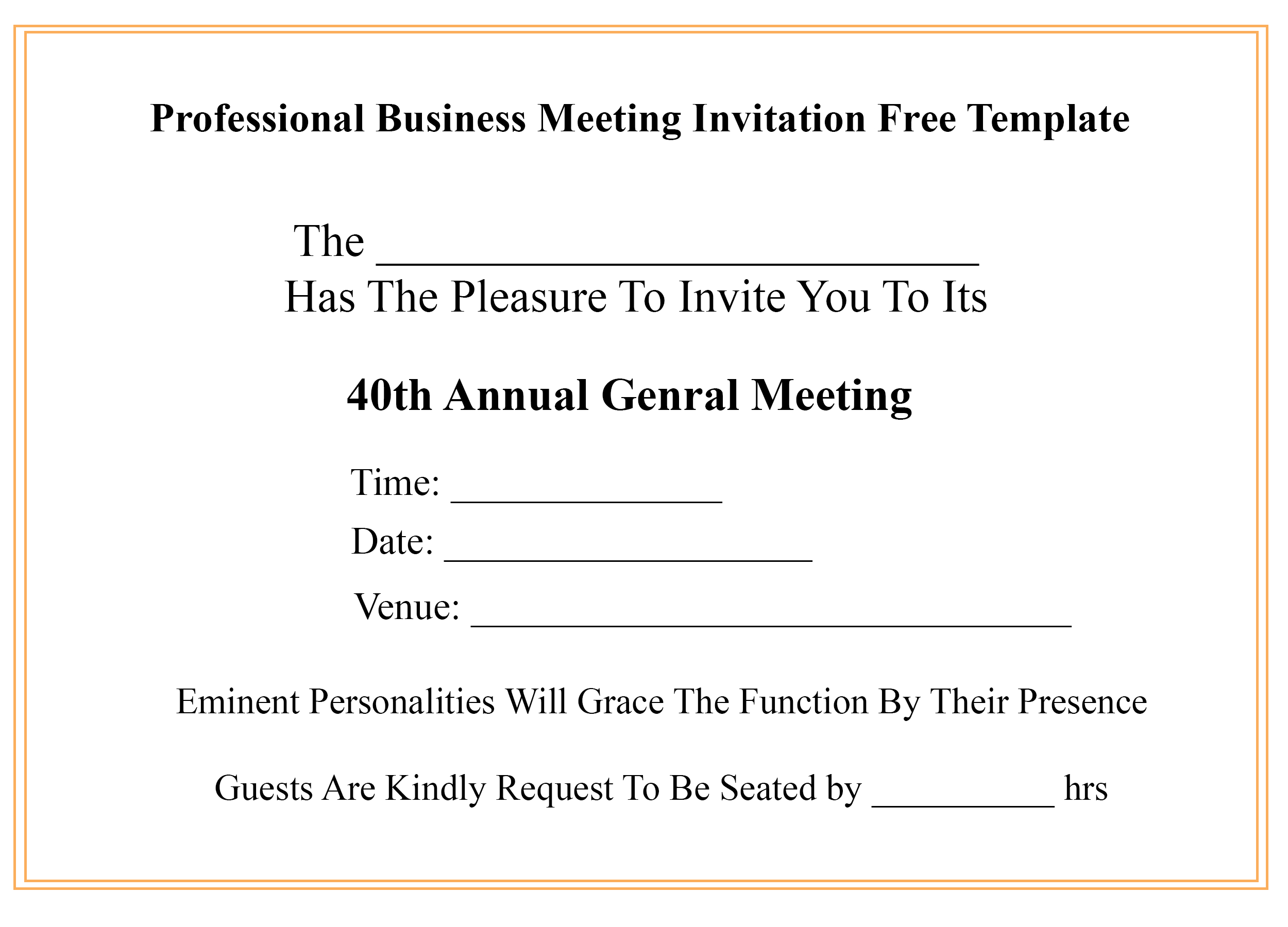 Meeting Invite With Agenda Template Invitation Template Ideas