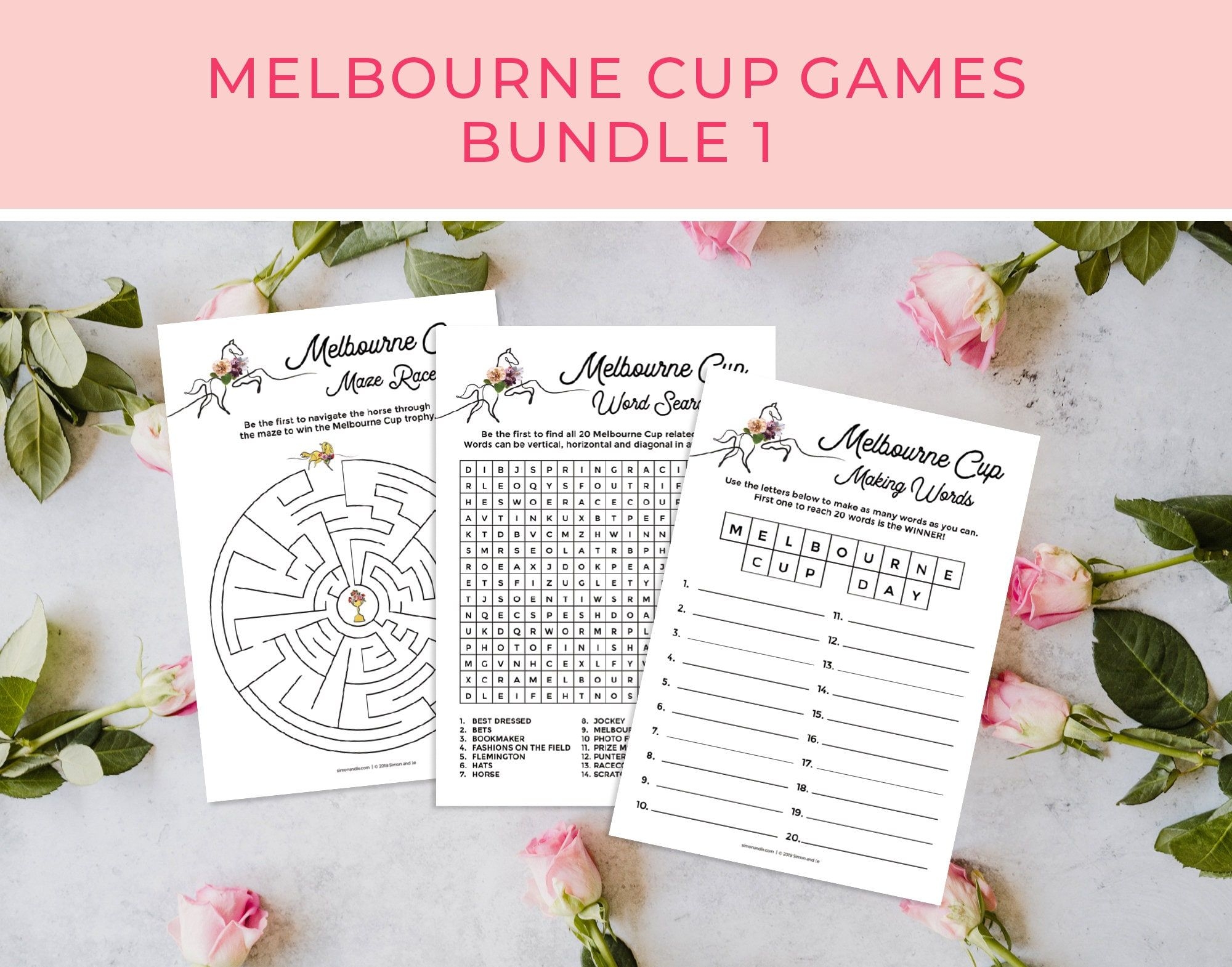 melbourne cup games for seniors printable