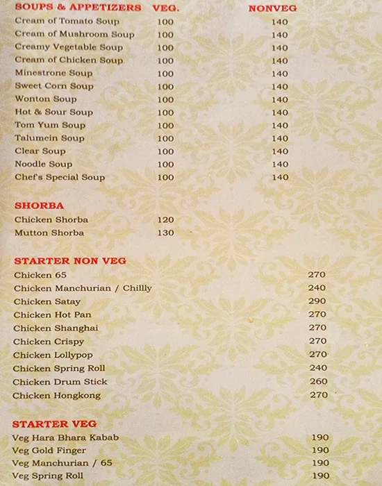 Menu Of Invitation 365 Viman Nagar Pune