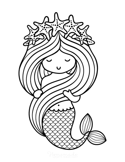 Mermaid Coloring Pages 9 Printable Sheets Simple To Draw Easy For 