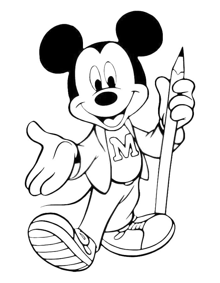 Mickey Mouse Coloring Pages Free Printable PDF 