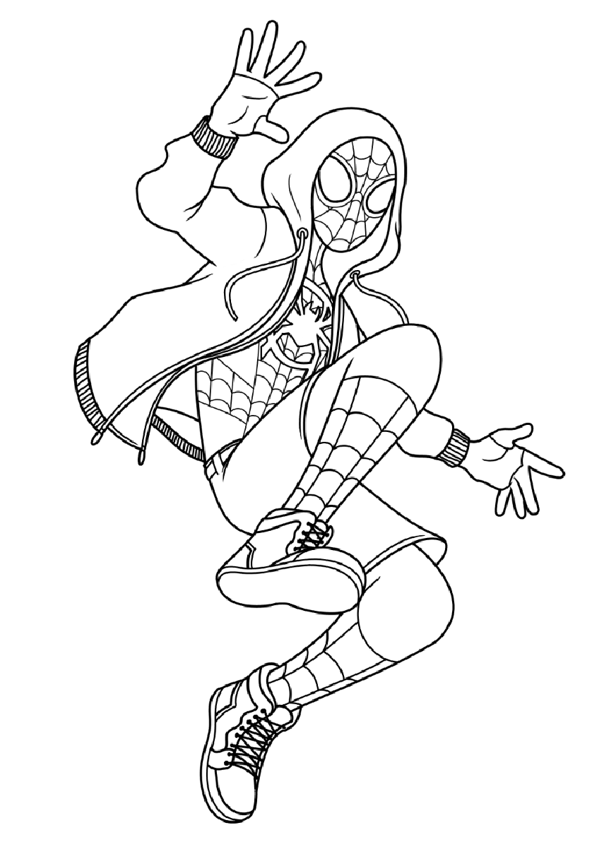 Miles Morales Spider Man Coloring Page Free Printable Templates