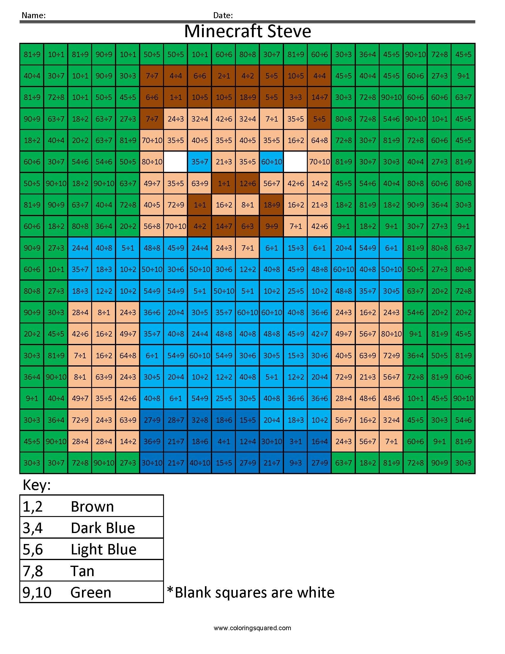 Minecraft Color By Number Free Printable Printable And Enjoyable Learning