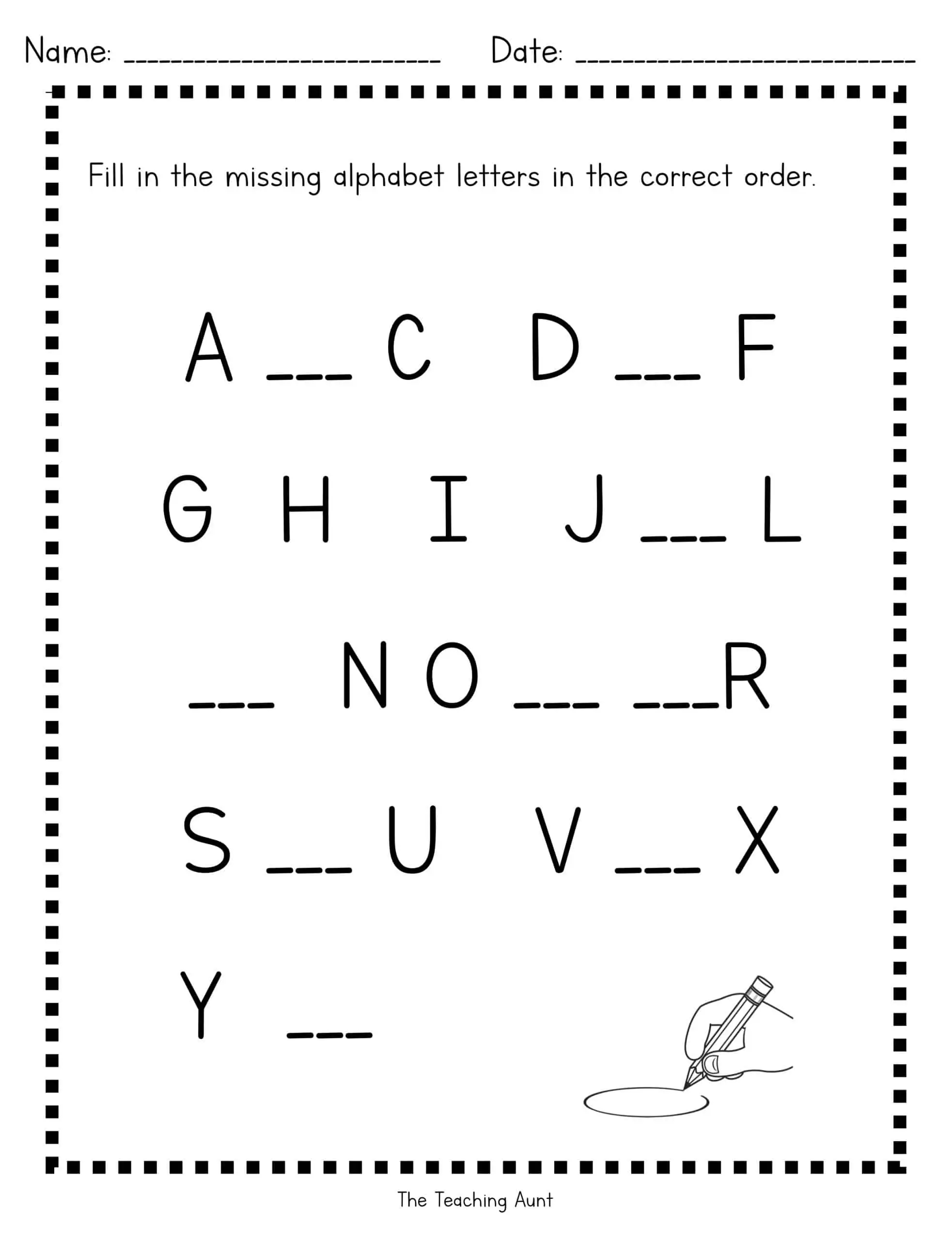 Missing Letters Worksheets Nehru Memorial