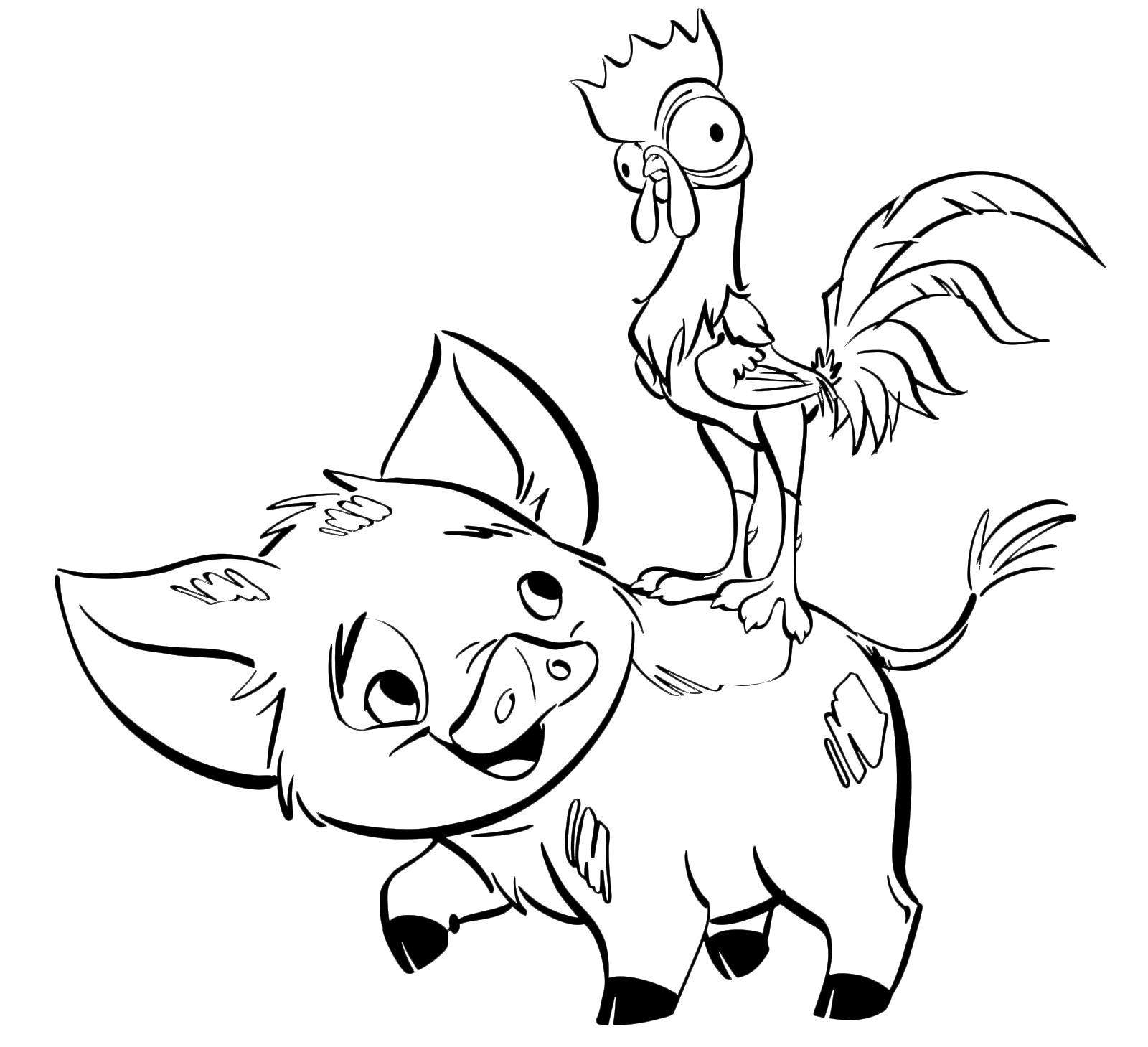 Moana Coloring Pages Pua Pig Free Printable Coloring Pages