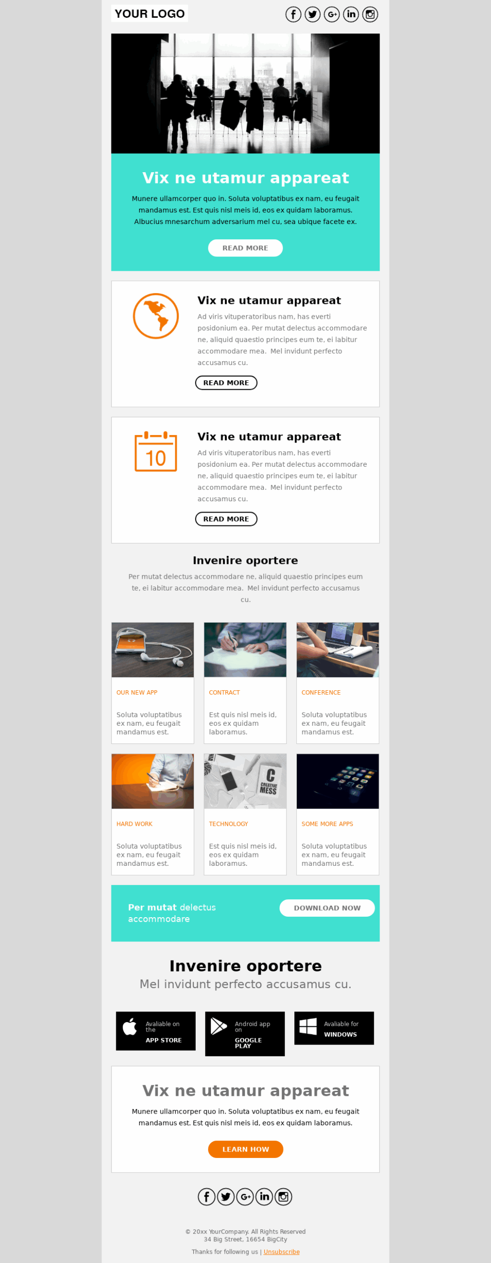 Modern Looking Company Event Invitation Newsletter Template