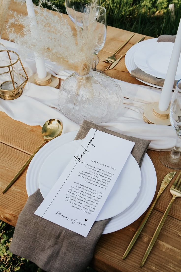 Modern Thank You Letter Place Setting Thank You Cards Thank You Cards 