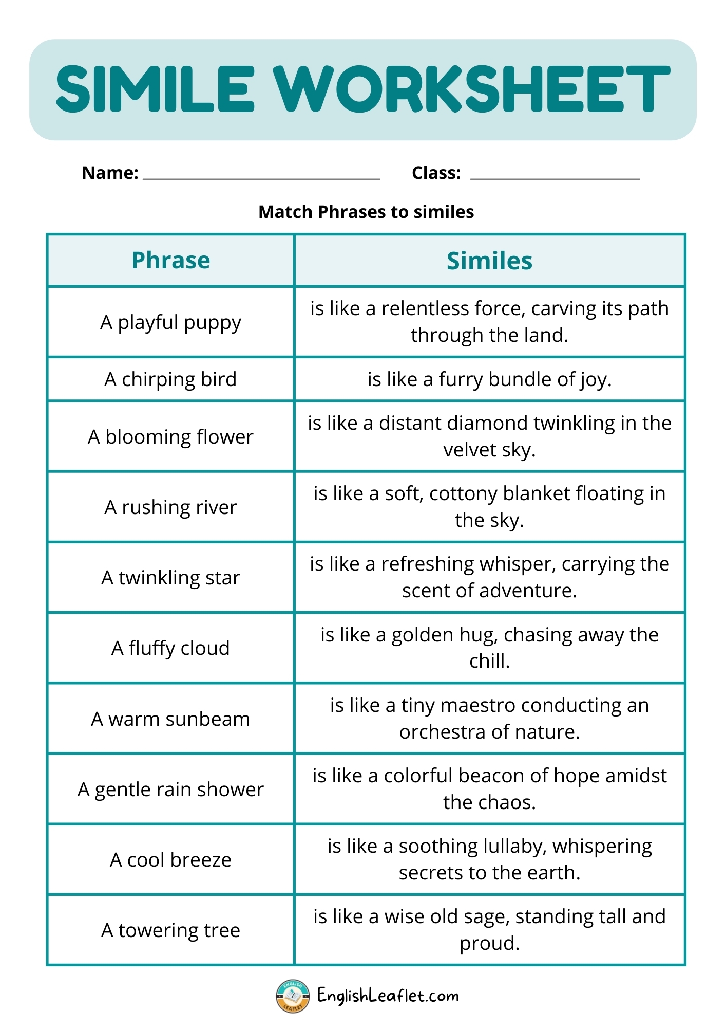 MONDAY FREEBIE Simile Worksheet KEY For Middle Grades By Lovin Lit 