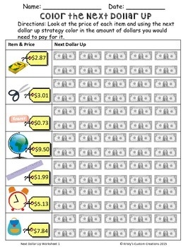 next dollar up worksheets