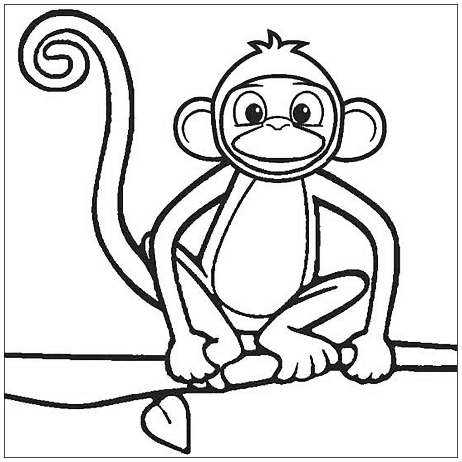 Monkey Coloring Page For Children Monkey Coloring Pages
