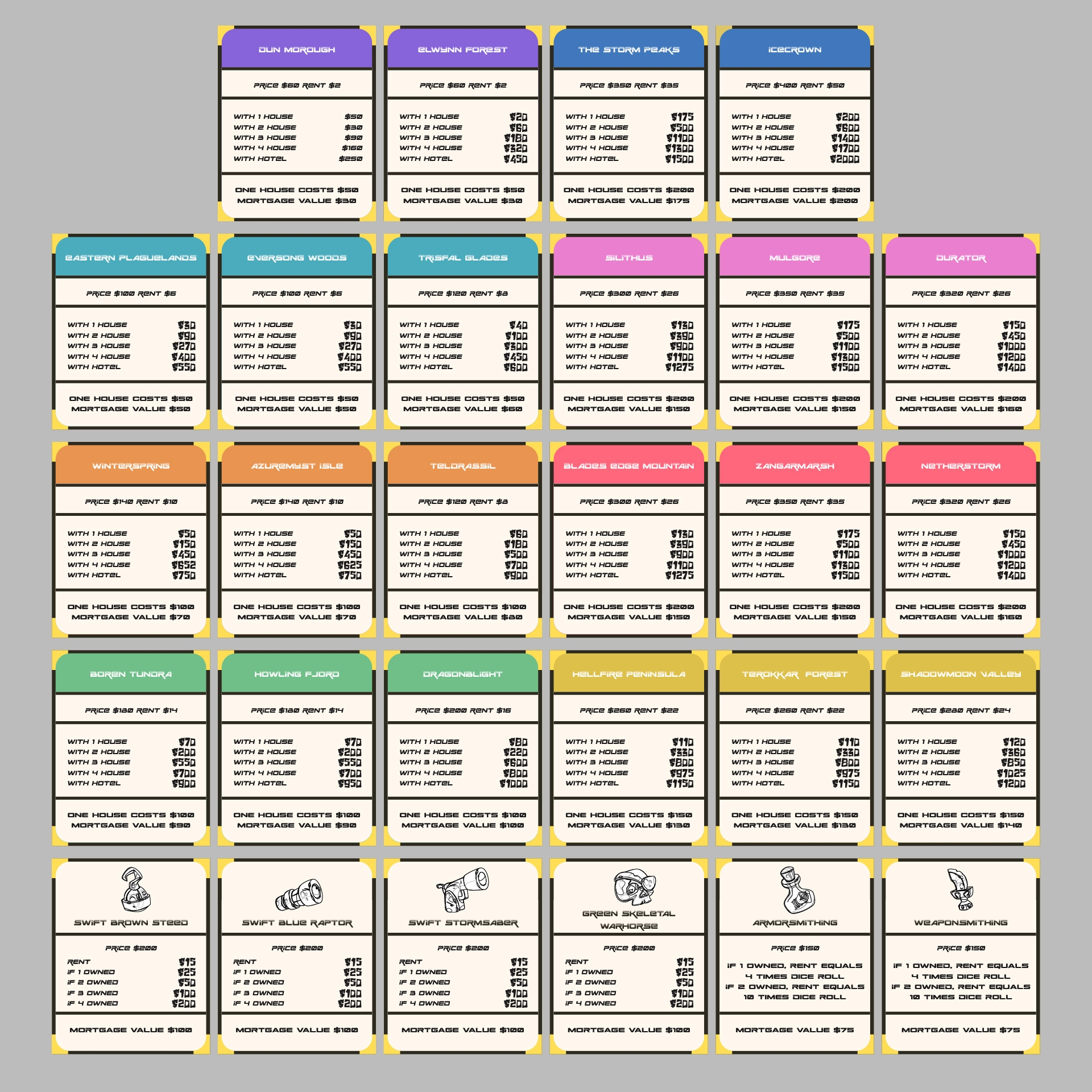 Monopoly Deed Cards Printable Infoupdate