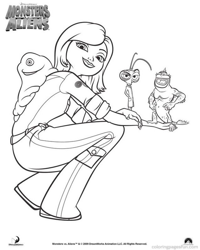 Monster Vs Aliens Coloring Pages Coloring Home