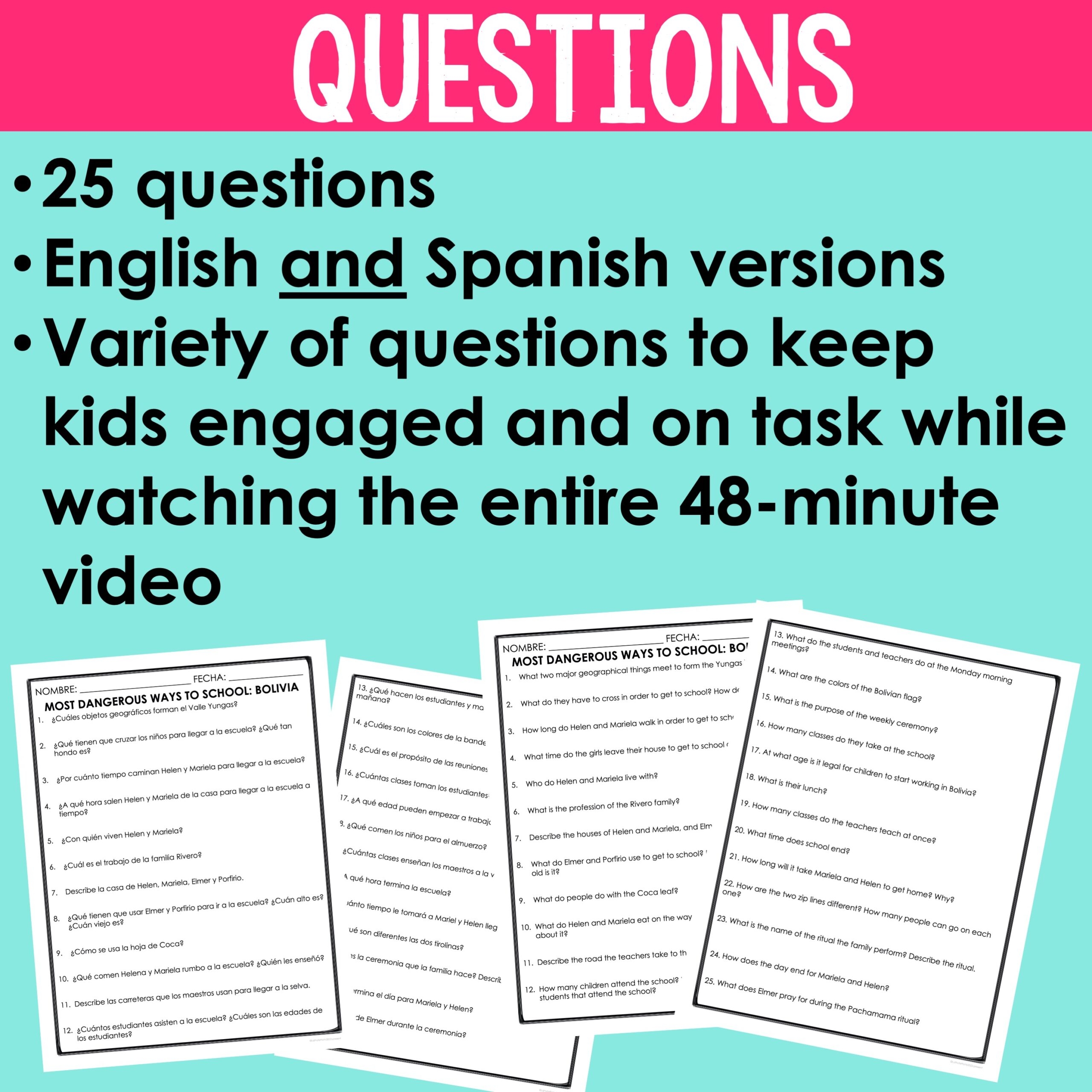 most dangerous ways to school bolivia worksheet answers