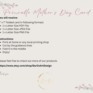 1st mothers day card printable
