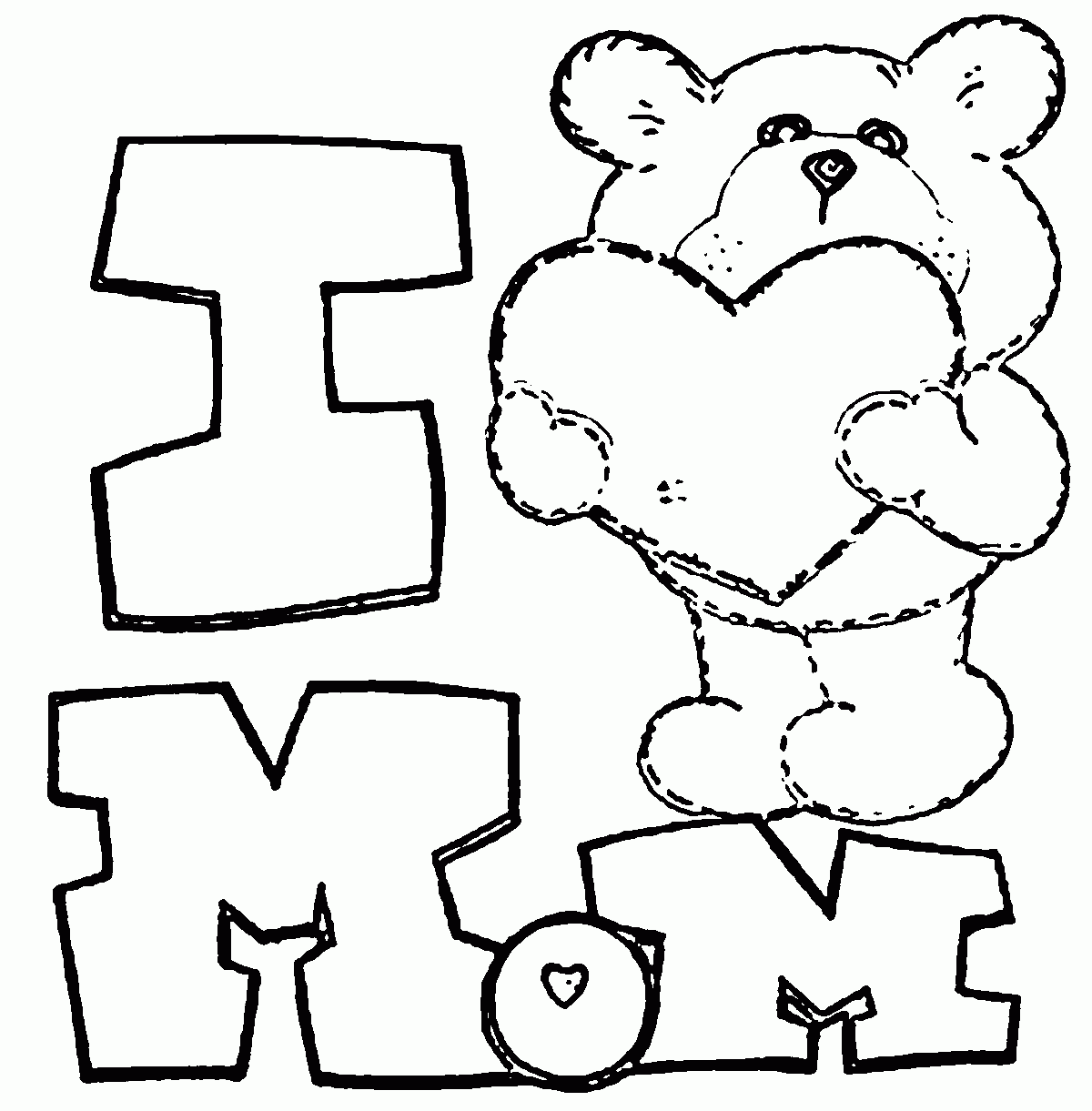 Mothersday I Love Mom Bear Coloring Page Wecoloringpage Coloring Home