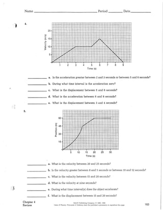 Motion Graph Worksheets PDF Worksheets Library