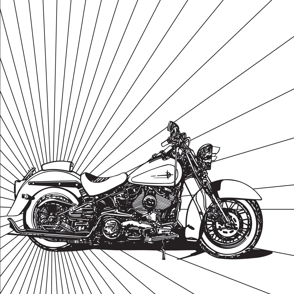 Motorcycle Printable Coloring Pages