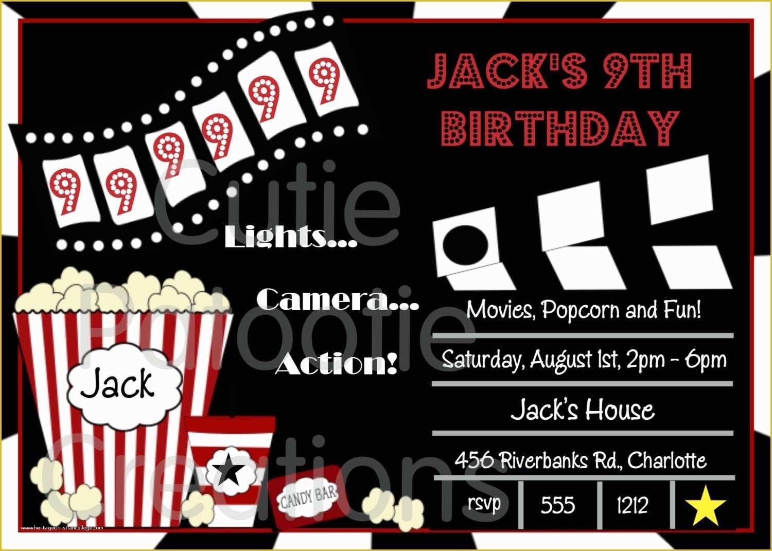 Movie Party Invitations Free Template Of Movie Ticket Birthday 