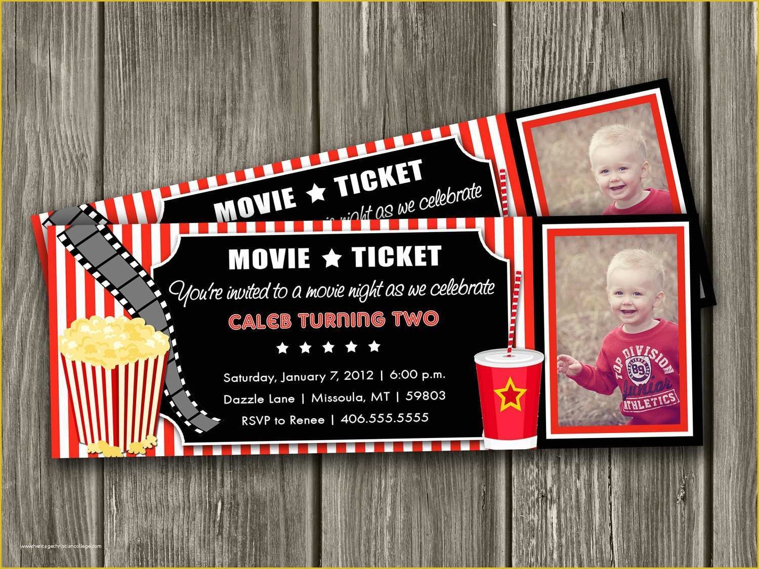 Movie Party Invitations Free Template Of Movie Ticket Birthday