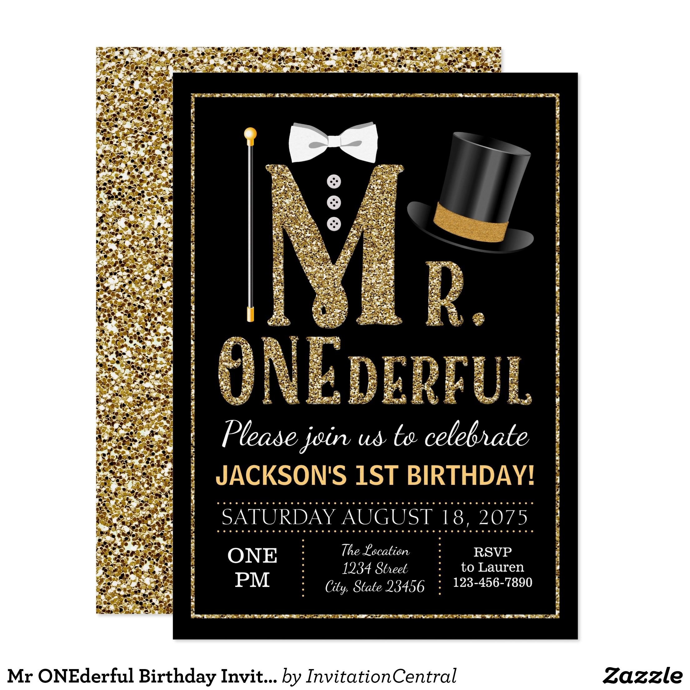 mr onederful invitation template free