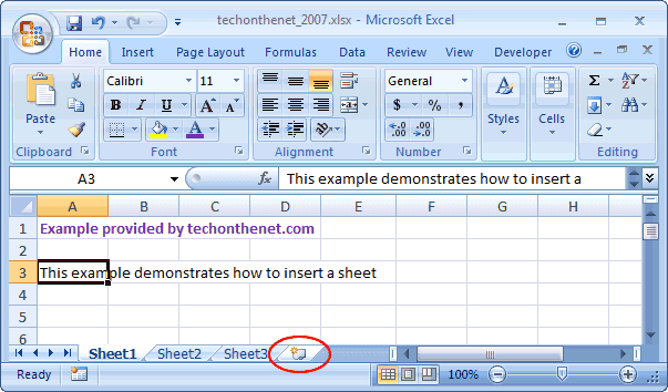 insert a new worksheet excel