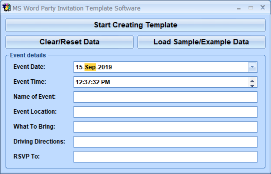 ms word party invitation template