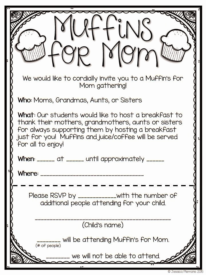 Muffins With Mom Invitation