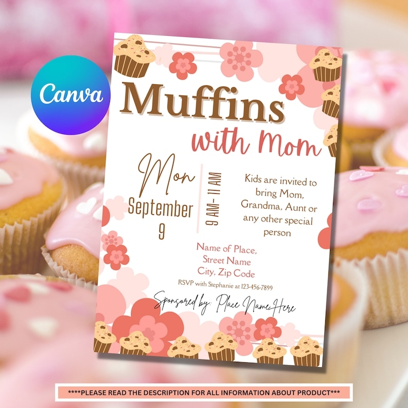 Muffins With Mom Invitation Template Mother 39 s Day Invitation Mother 39 s 