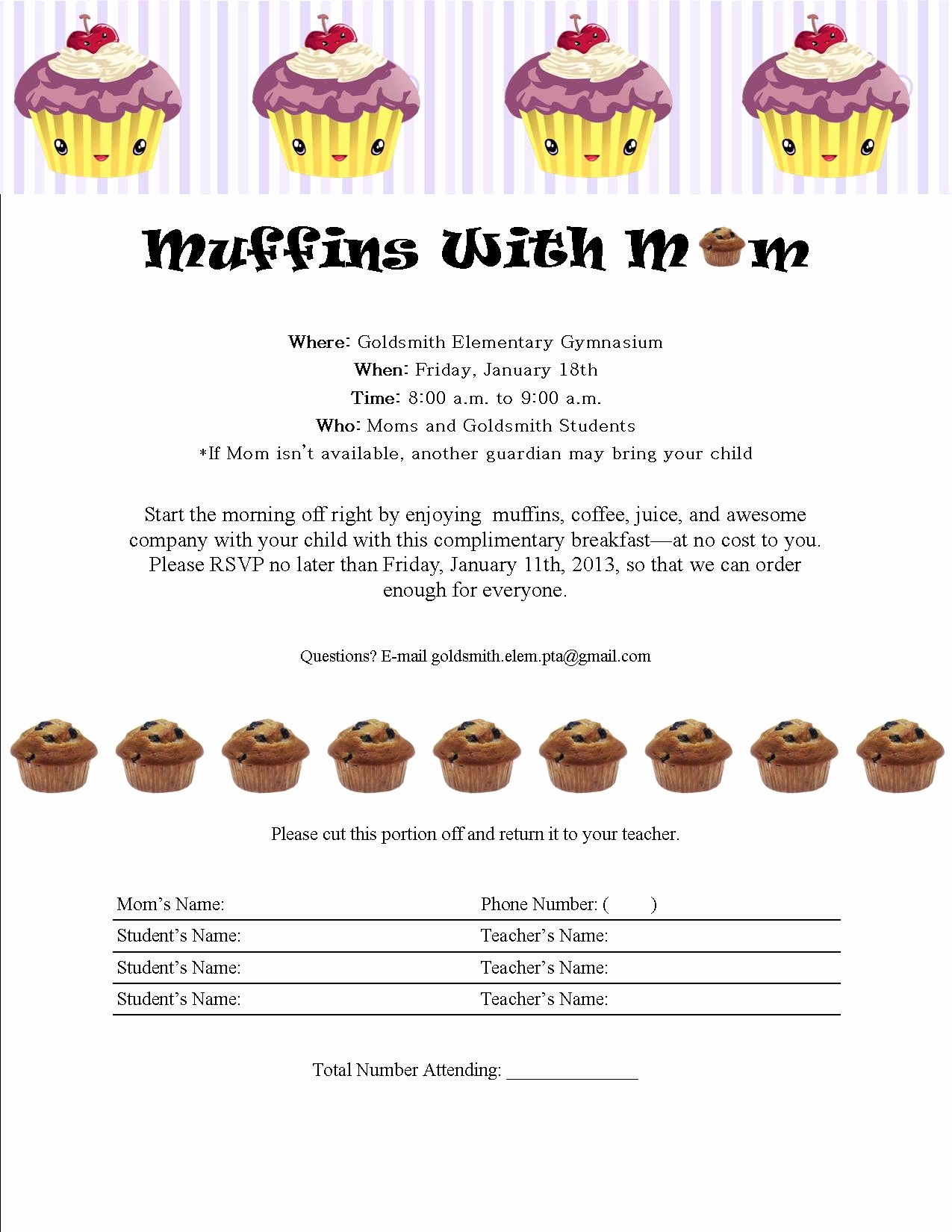Muffins With Mom Invitation