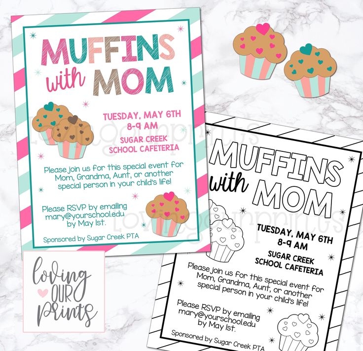Muffins With Mom Muffins With Mom Invite Muffins With Mom Editable