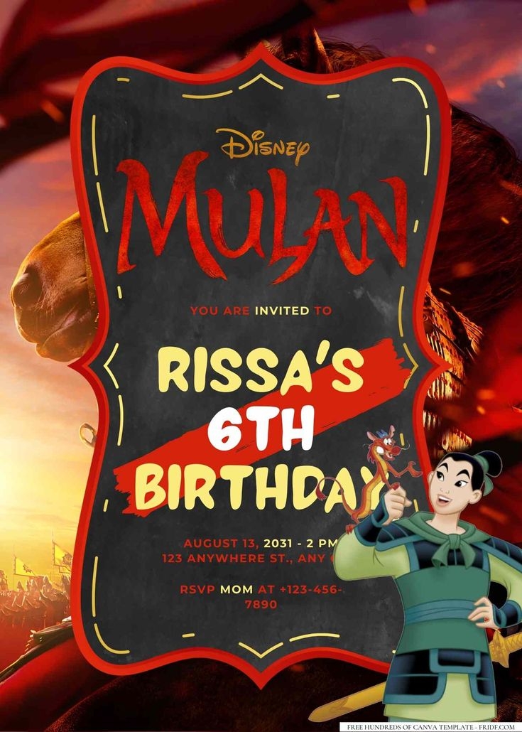 mulan invitation template