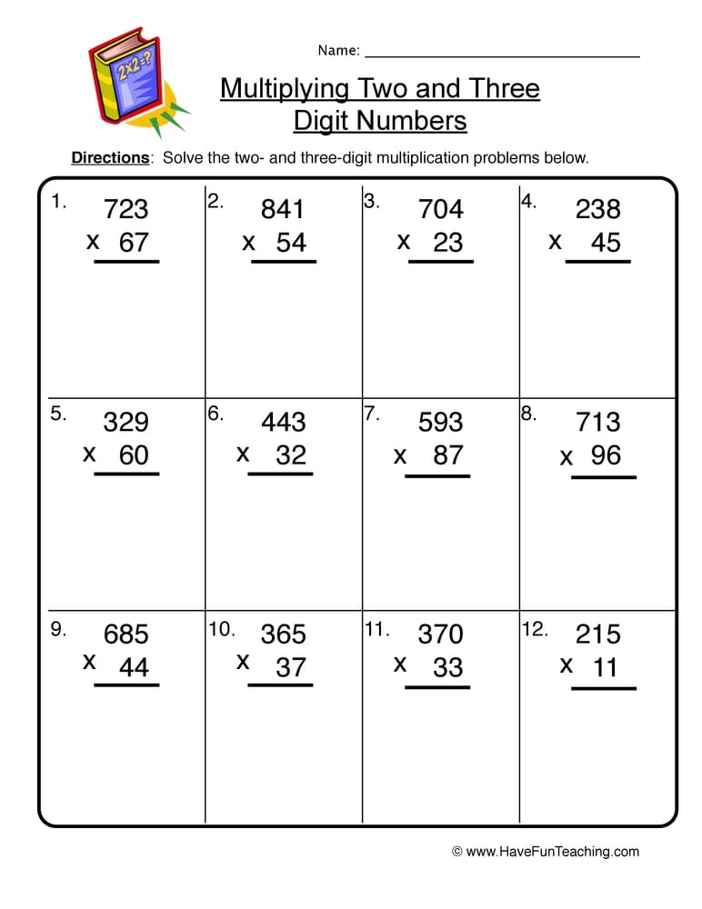 Multi digit Multiplication Worksheets K5 Learning Worksheets Library