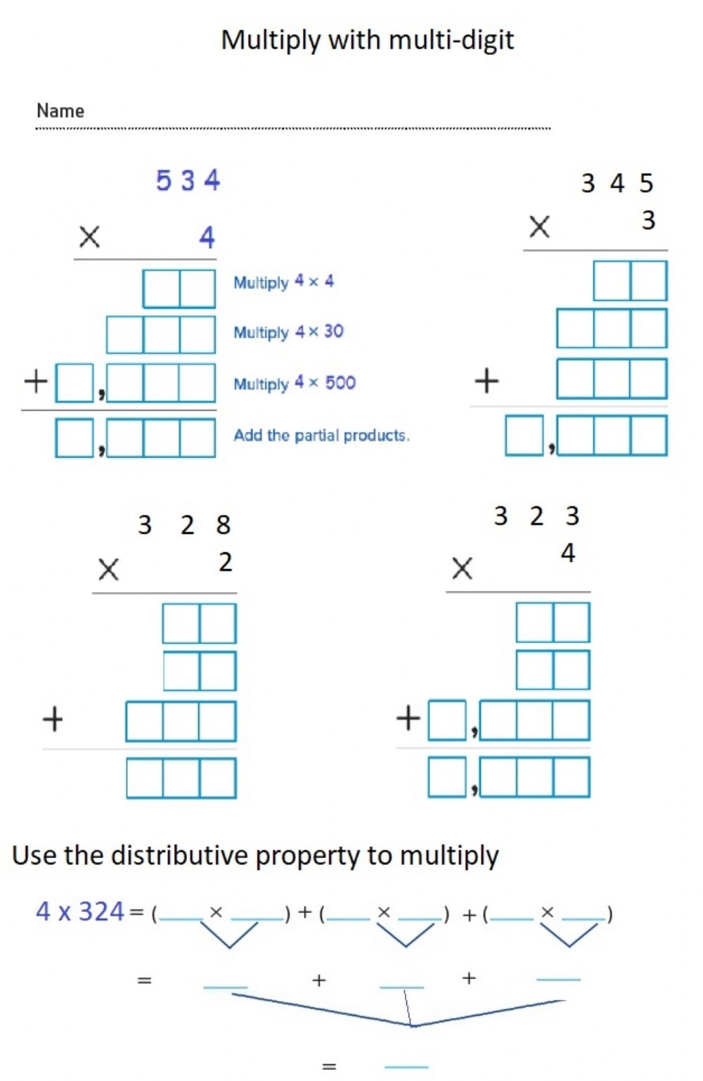 Multi Digit Multiplication Worksheets Printable Worksheets