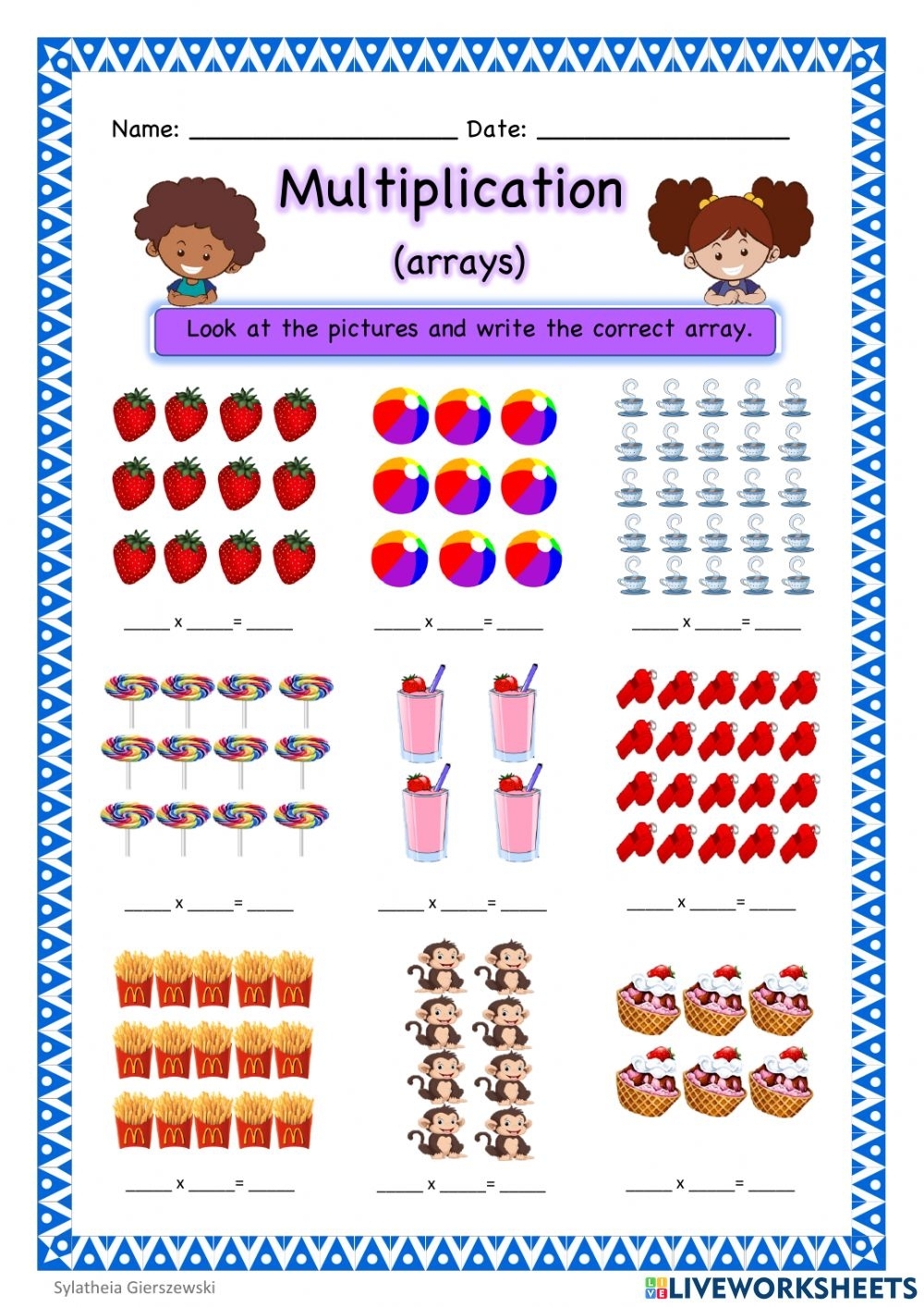Multiplication Arrays Worksheets Grade 3 Printable Worksheets